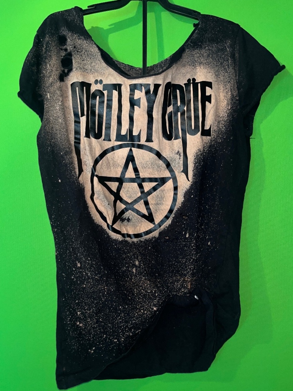 Custom Motley Crue Off the Shoulder/One Shoulder Tee